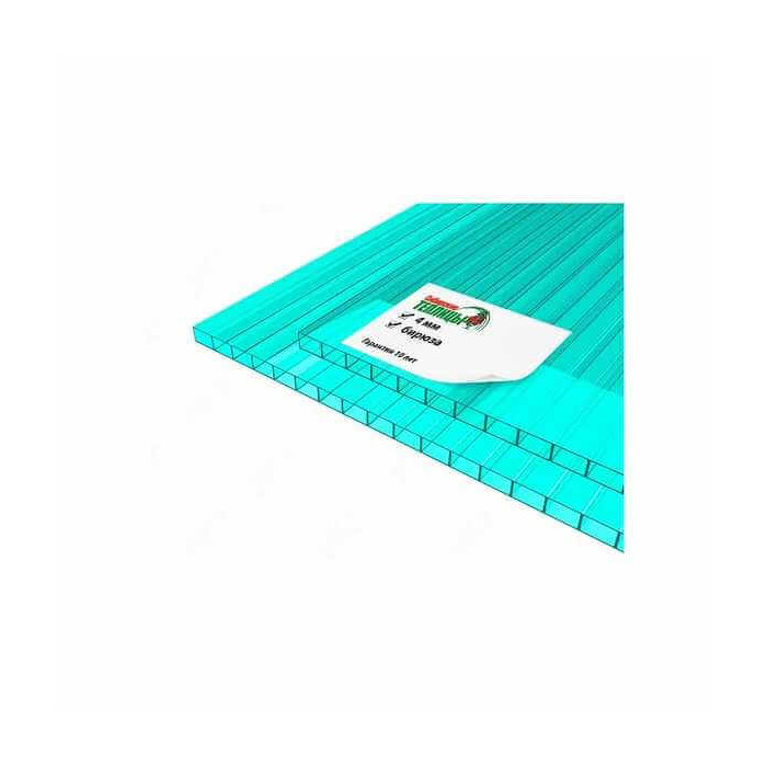 Сотовый поликарбонат 4 мм СИБИРСКИЕ ТЕПЛИЦЫ бирюза 2100х6000 мм